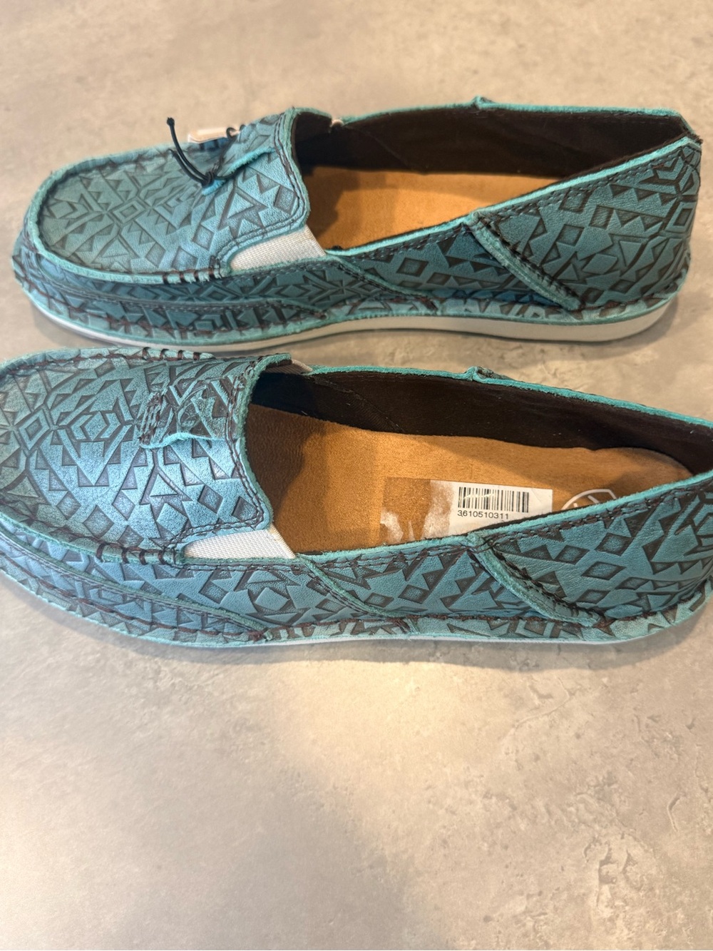 Ariat Teal Geometric Slip-On Loafers - Picture 4 of 8
